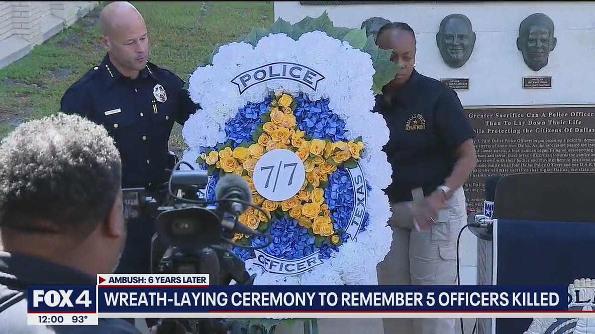 Wreath ceremony honors 5 officers killed in Downtown Dallas ambush
